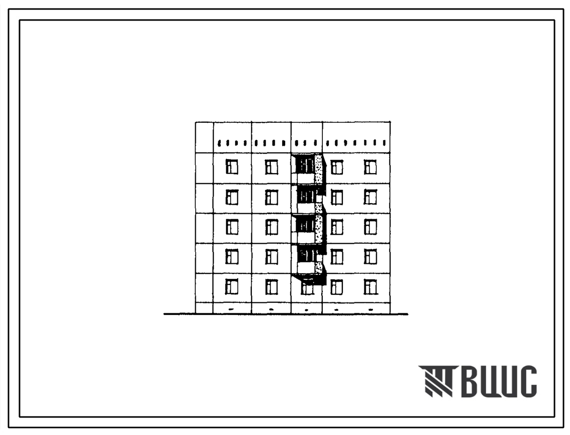 Типовой проект 148-045сп.85 Пятиэтажная блок-секция торцевая левая на 15 квартир
