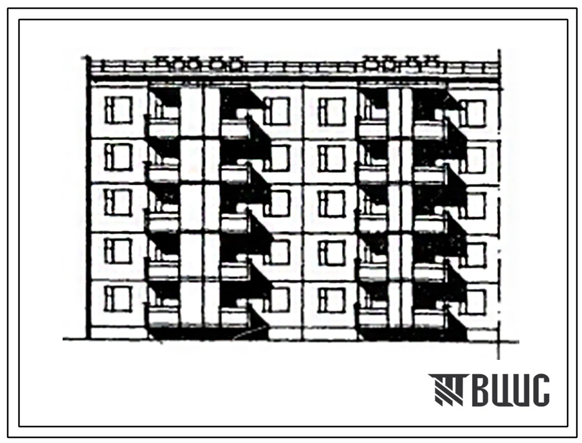 Типовой проект 105-0101с.85 Блок-секция 5-этажная 25-квартирная торцевая левая. Для строительства в 4 климатическом районе сейсмичностью 9 баллов.