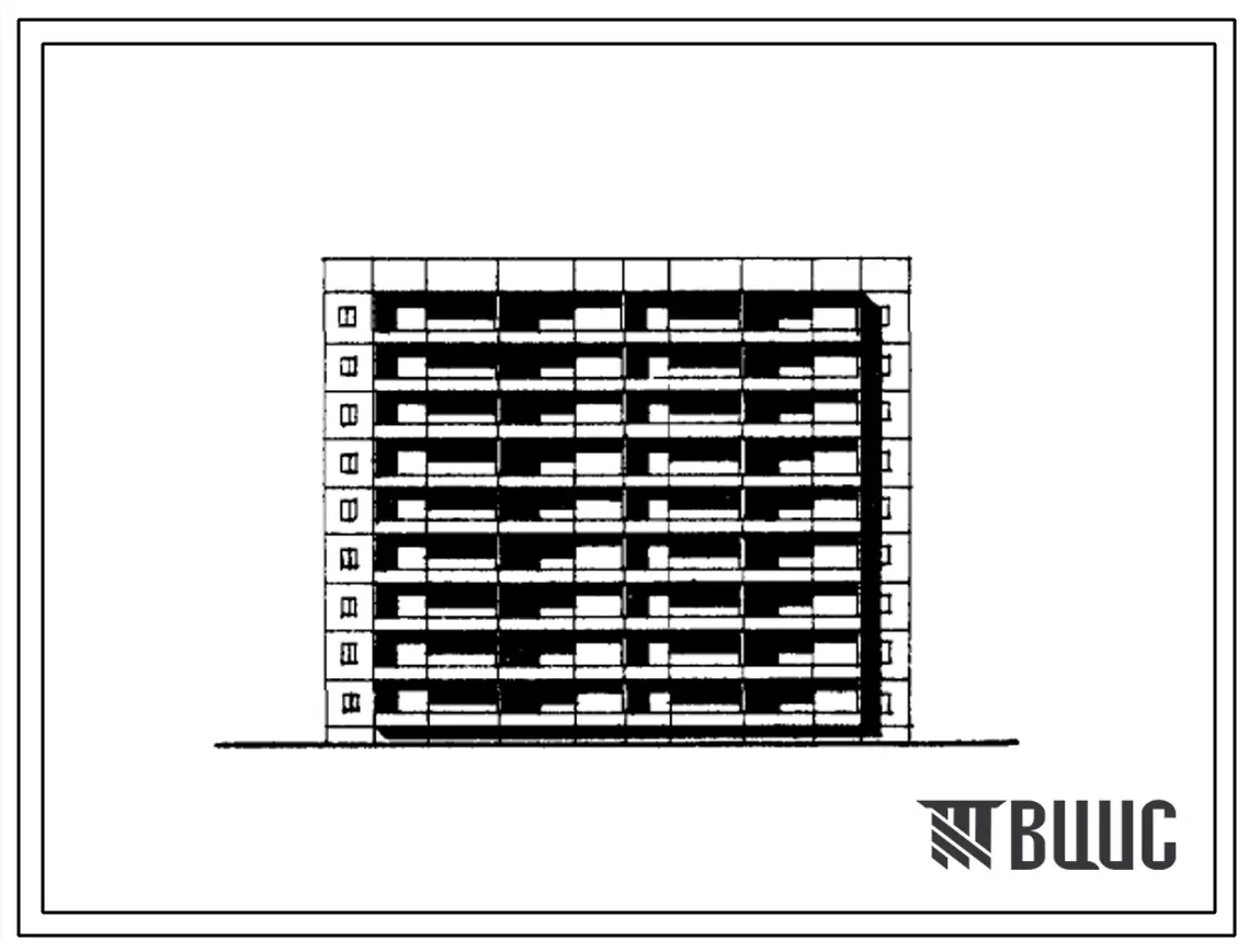 Типовой проект IТ-СП-8сп/1 Дом 9-этажный 2-секционный 54-квартирный крупнопанельный