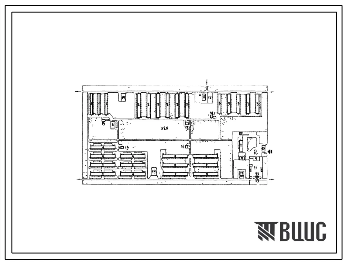 Типовой проект 819-41 Птицеплемзавод на 25 тыс.кур мясного направления.Типовое решение. Схема планировки.