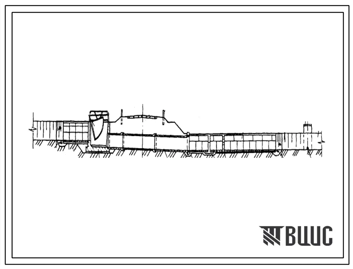 Типовой проект 820-1-50с.85 Регуляторы-переезды трубчатые на расход воды до 20 м3/с и перепад до 2 м с вододействующим автоматическим затвором прислонного типа