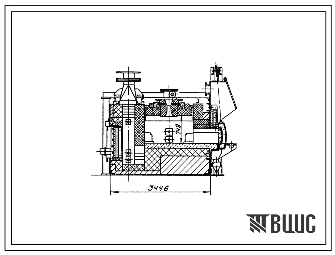 Типовой проект 406-9-309.86 Печь нагревательная камерная размерами пода 1,16 х 1,5 м на газе низкого давления с отводом дыма вверх