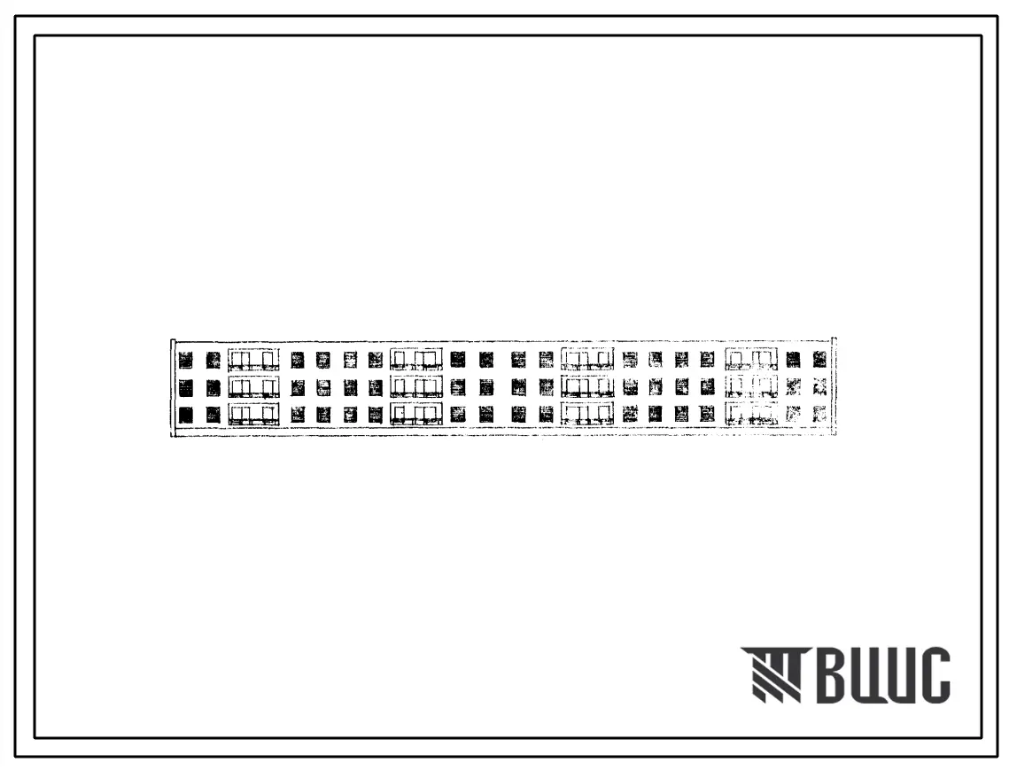 Типовой проект 1Т-395С-5/68 Трехэтажный четырехсекционный жилой дом на 36 квартир (однокомнатных -12, двухкомнатных 24).