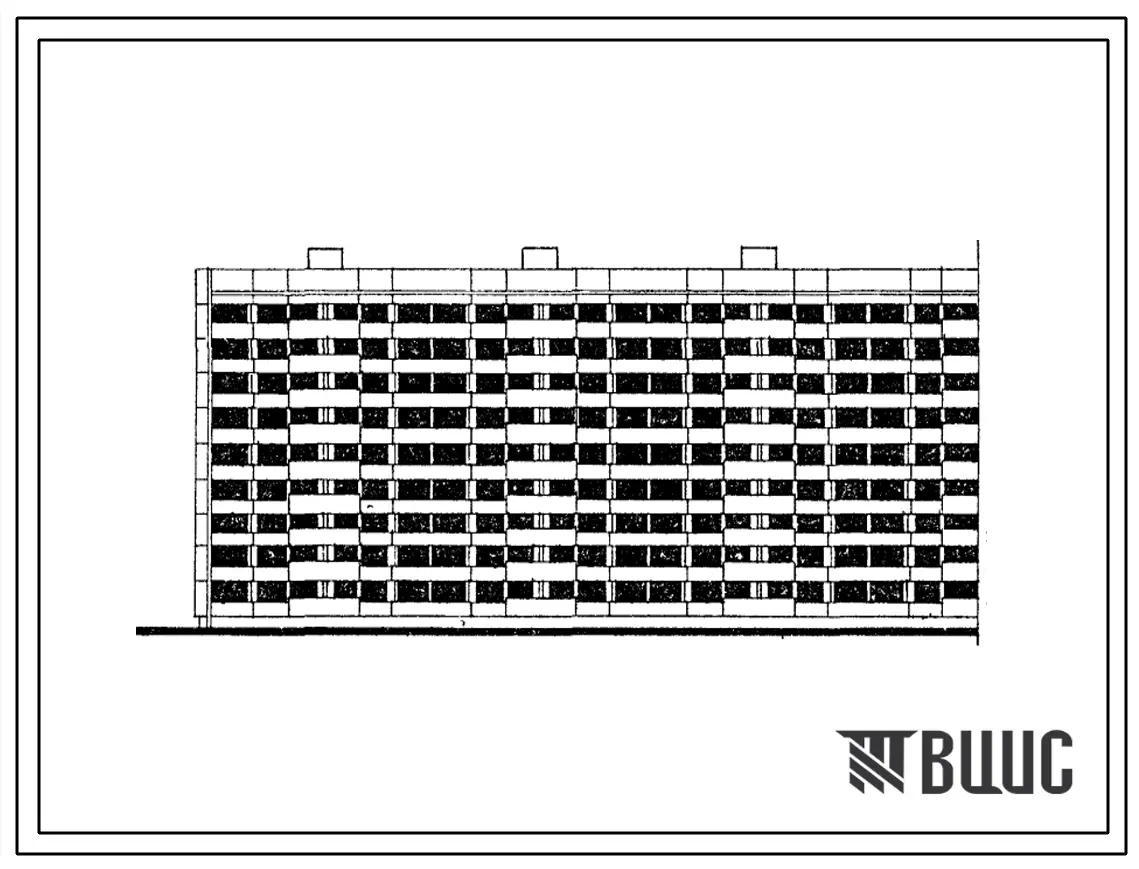 Типовой проект 1Лг-600-3 Девятиэтажный семисекционный крупнопанельный жилой дом на 251 квартиру.