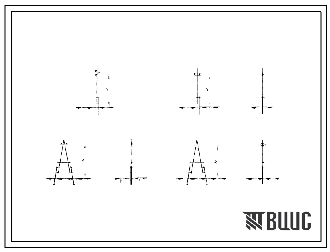 Серия 3.407-63 Деревянные опоры ВЛ 6-10 кв с деревянными приставками. Материалы для проектирования.
