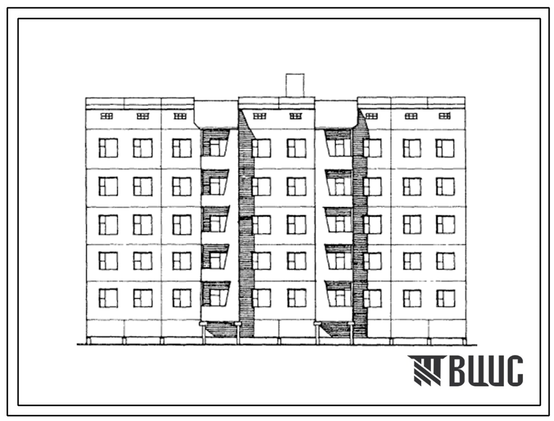 Типовой проект 112-050м.13.86 5-этажное блок-секционное общежитие для рабочих и служащих на 120 мест для Якутской АССР