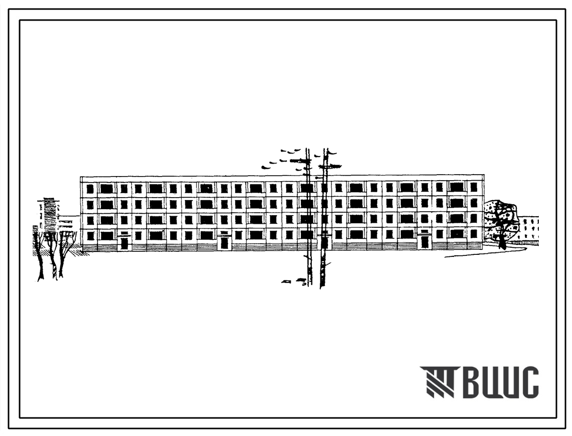 Типовой проект 1-464Ус-8/67 Четырехэтажный четырехсекционный крупнопанельный дом на 32 квартиры ( четырехкомнатных  16, пятикомнатных  16).