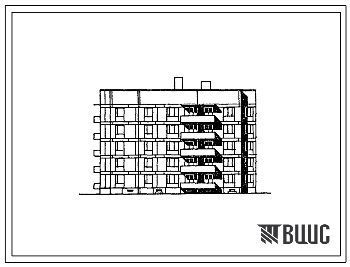 Типовой проект 81-020.13.88 Пятиэтажная блок-секция угловая левая на 25 квартир. Для Калининграда и Калининградской области