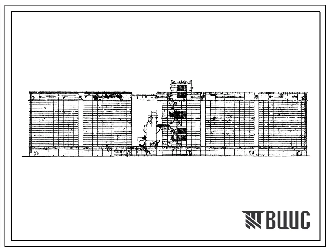 Типовой проект 702-10 Хлебоприемный элеватор сборной конструкции емкостью 25-50 тысяч тонн типа ЛС-4х175-68