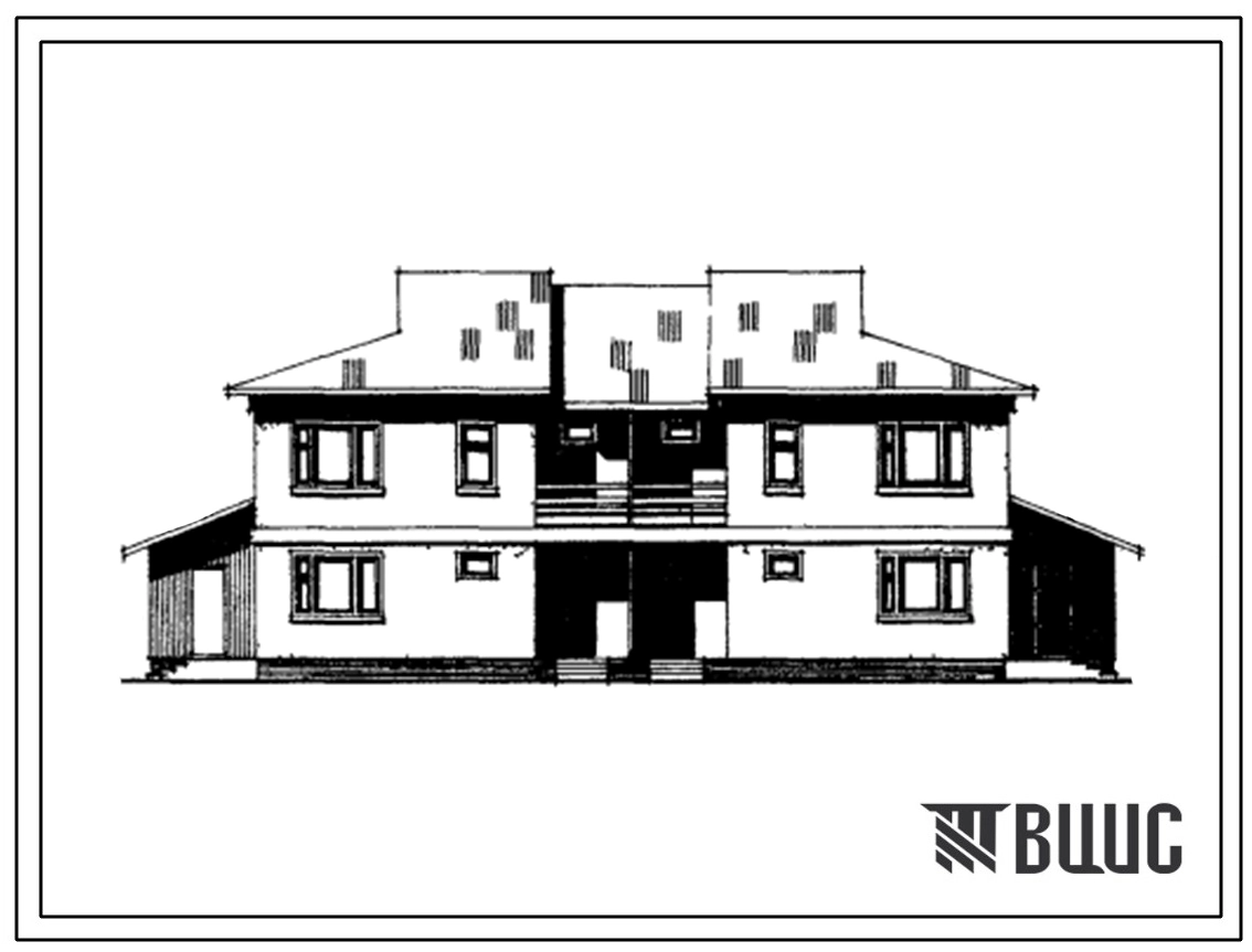Типовой проект 143-000-169 Двухэтажный двухквартирный жилой дом с пятикомнатными квартирами. Для индивидуальных застройщиков.