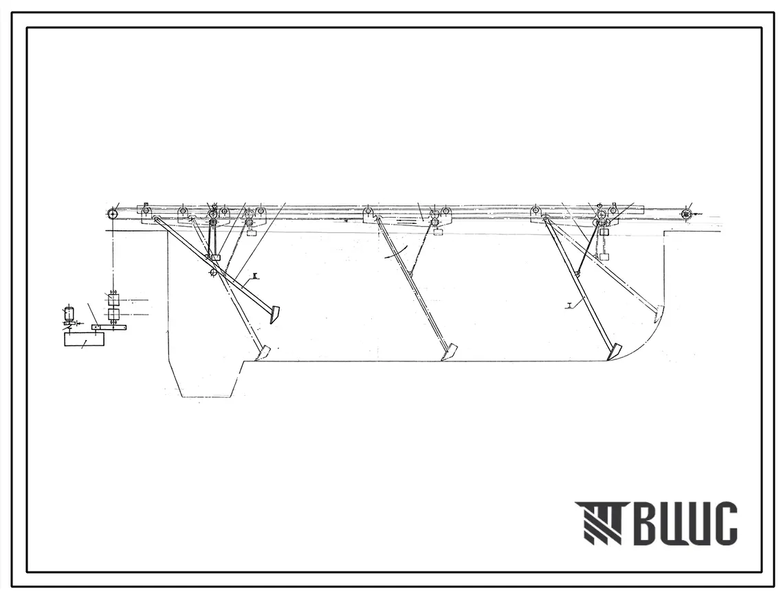 Серия М454 Пескоскреб подвесной канатный правый горизонтальных песколовок