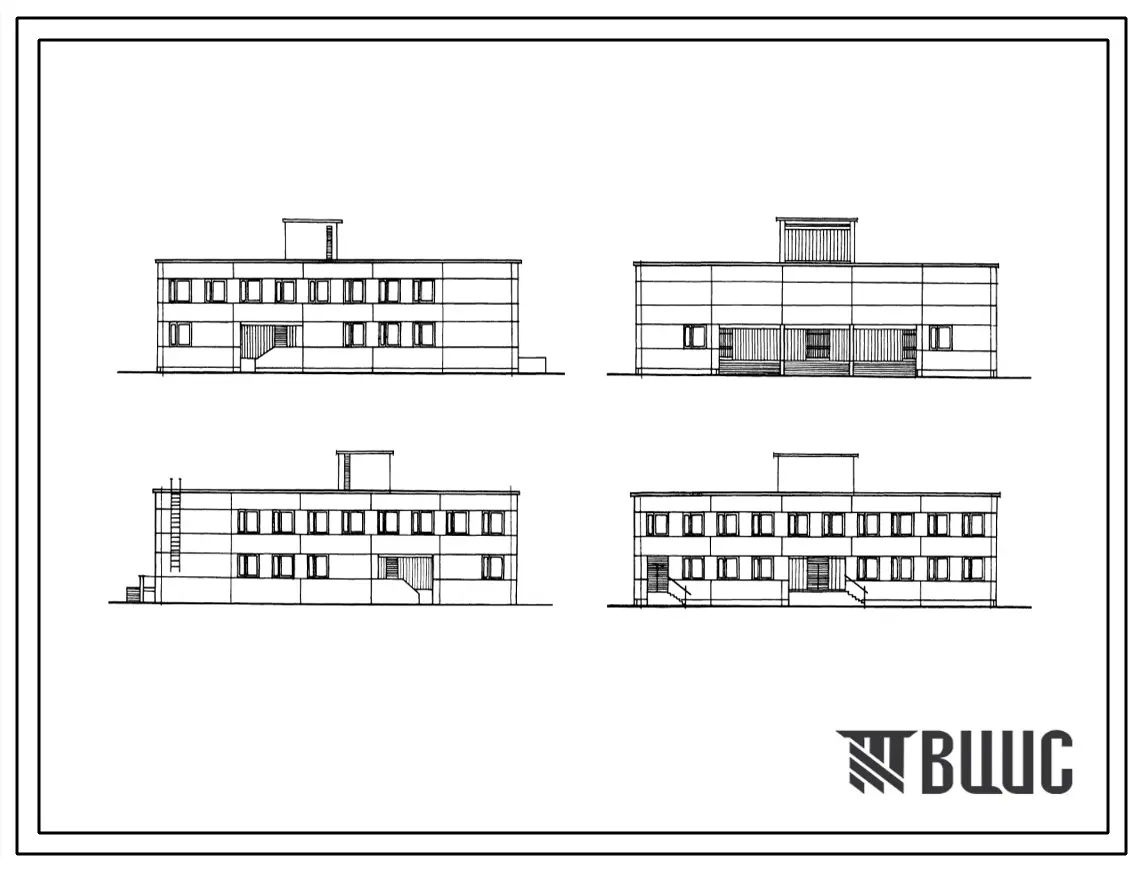 Типовой проект 252-9-63 Межбольничный патологоанатомический корпус с отделением бюро судебно-медицинской экспертизы. Здание двухэтажное.