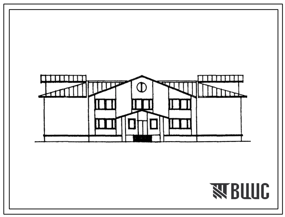 Типовой проект 224-06-20.90 Блок-пристройка начальных классов для расширения существующих сельских средних школ на 192 учащихся. Здание двухэтажное. Стены из кирпича.