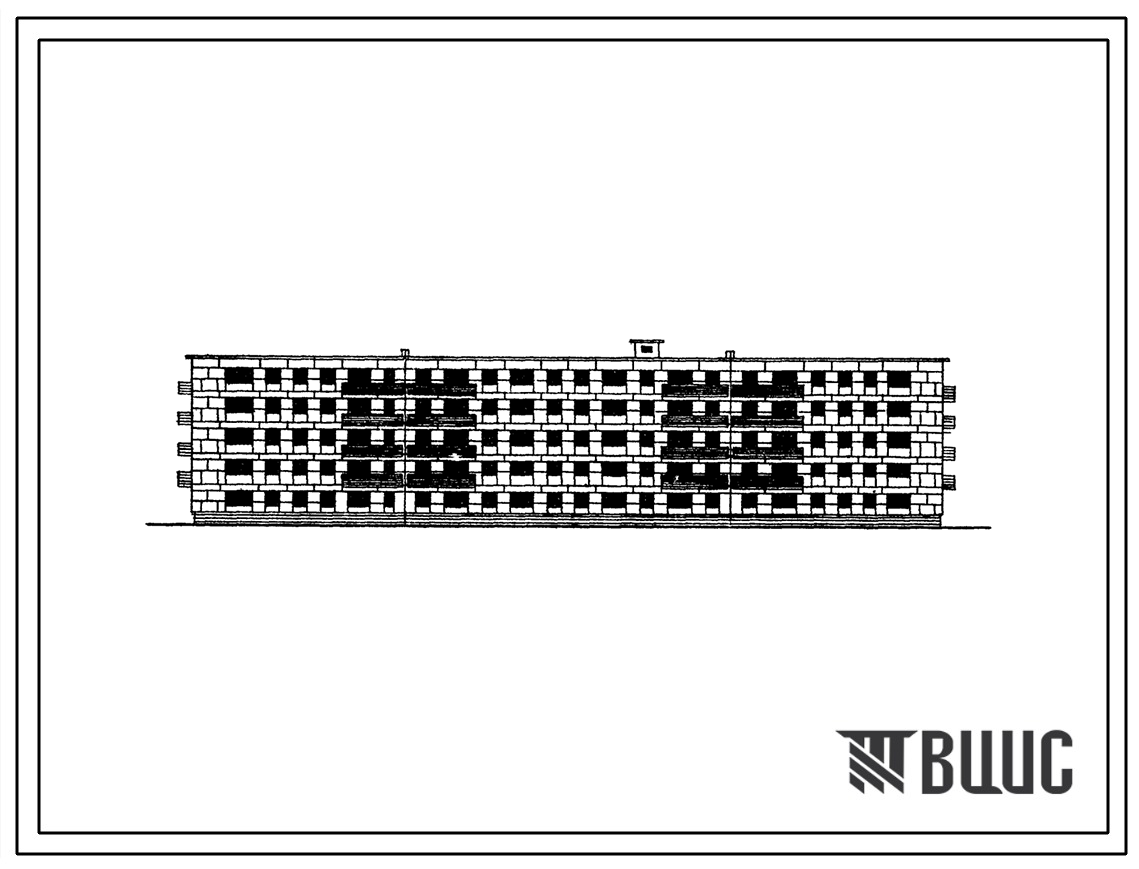 Типовой проект 1у-438АВ-33Б  Пятиэтажный четырехсекционный жилой дом на 70 квартир со стенами из крупных легкобетонных блоков.