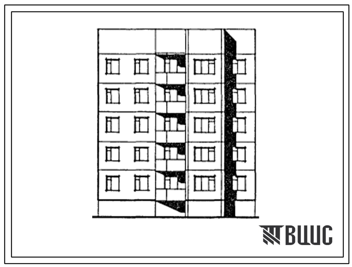 Типовой проект 185-01.13.86 Блок-секция 5-этажная 14-квартирная рядовая левая 1-2-3. Для строительства в г.Северодвинске.
