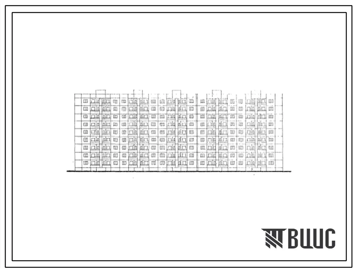 Типовой проект 111-127-21с Девятиэтажный пятисекционный жилой дом на 90 квартир (двухкомнатных 2Б-18; трехкомнатных 3А-18, 3Б-18; четырехкомнатных 4Б-18; пятикомнатных 5А-18) с шагом поперечных стен 3,0 и 4,8 м, для строительства в 4Б климатическом подрай