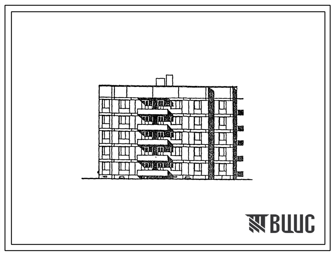 Типовой проект 81-021.13.88 Пятиэтажная блок-секция угловая правая на 25 квартир. Для Калининграда и Калининградской области