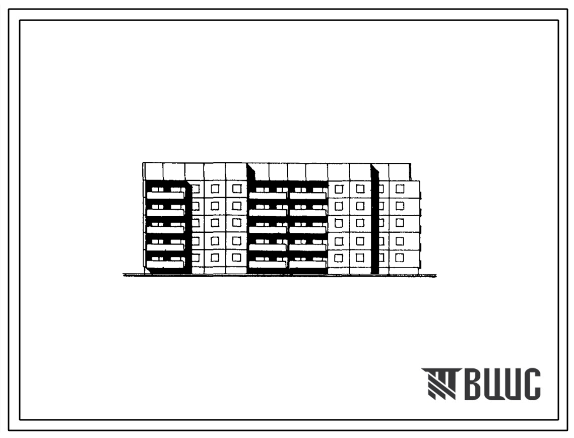Типовой проект 92-041с.13.86 Блок-секция 5-этажная 39-квартирная торцовая, правая 1Б.2Б.3Б.3Б - 1А.1Б.2Б.3Б для г. Находка