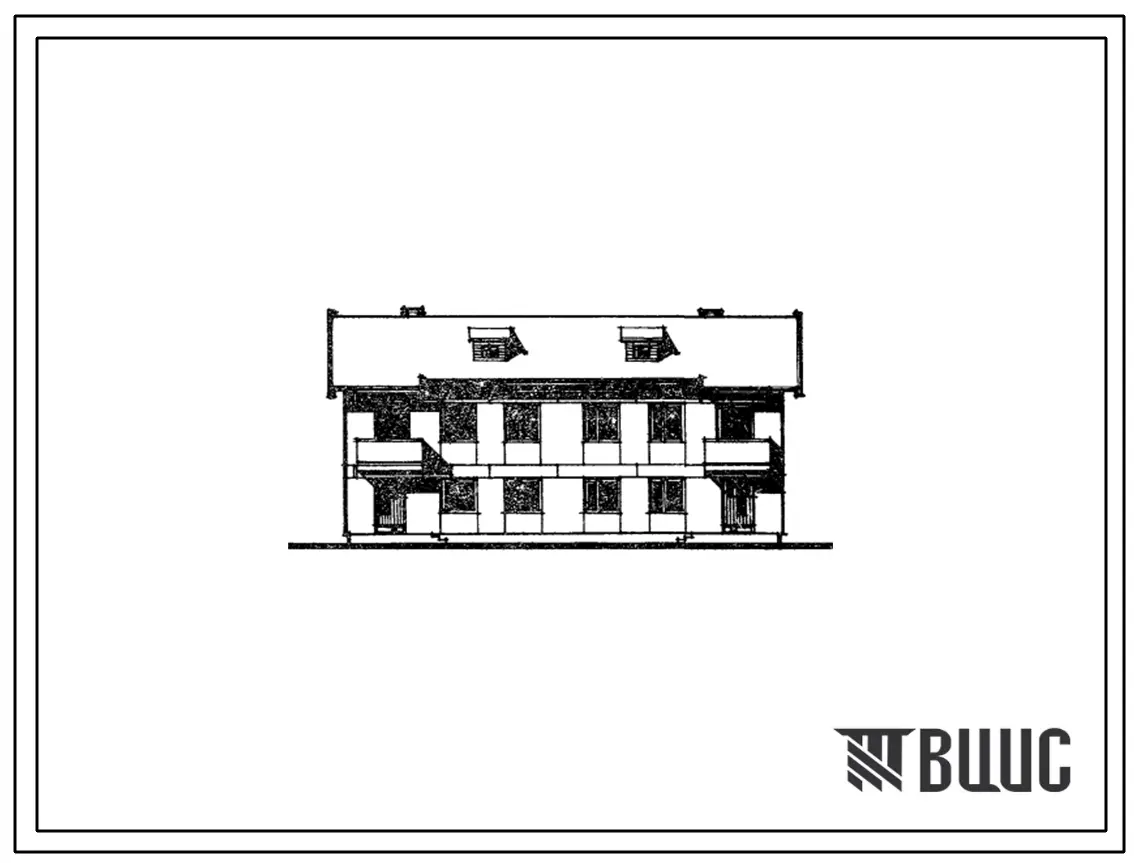 Типовой проект 143-24-143/1.2 Двухэтажный двухквартирный жилой дом с 5-комнатными квартирами в двух уровнях