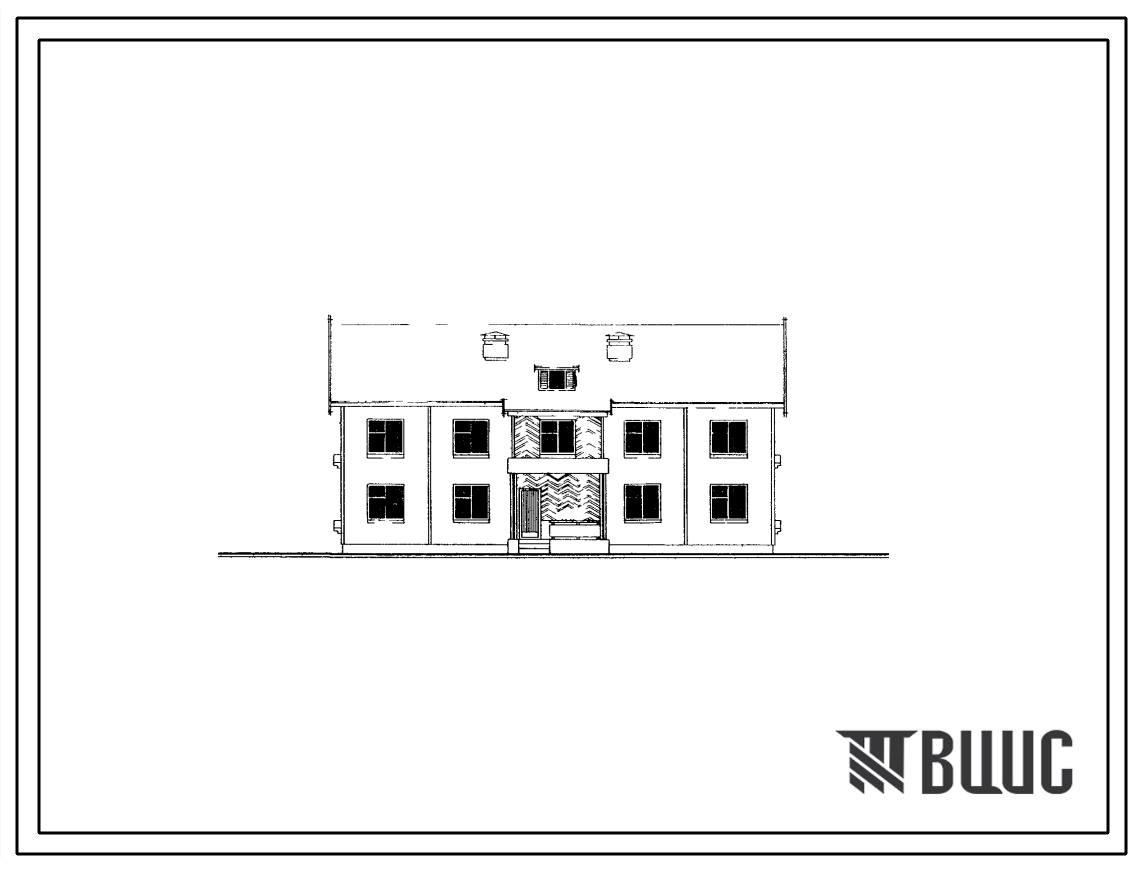 Типовой проект 151-115-50 Двухэтажный жилой дом для малосемейных на 8 квартир (однокомнатных 1Б-8). Для строительства в 1В климатическом подрайоне
