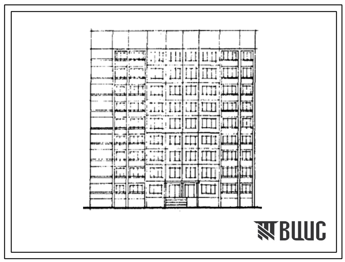 Типовой проект 464Д-0157 Девятиэтажная блок-секция на 36 квартир (двухкомнатных 2Б-18, трехкомнатных 3Б-18). Для строительства во 2В климатическом подрайоне г.Новополоцка