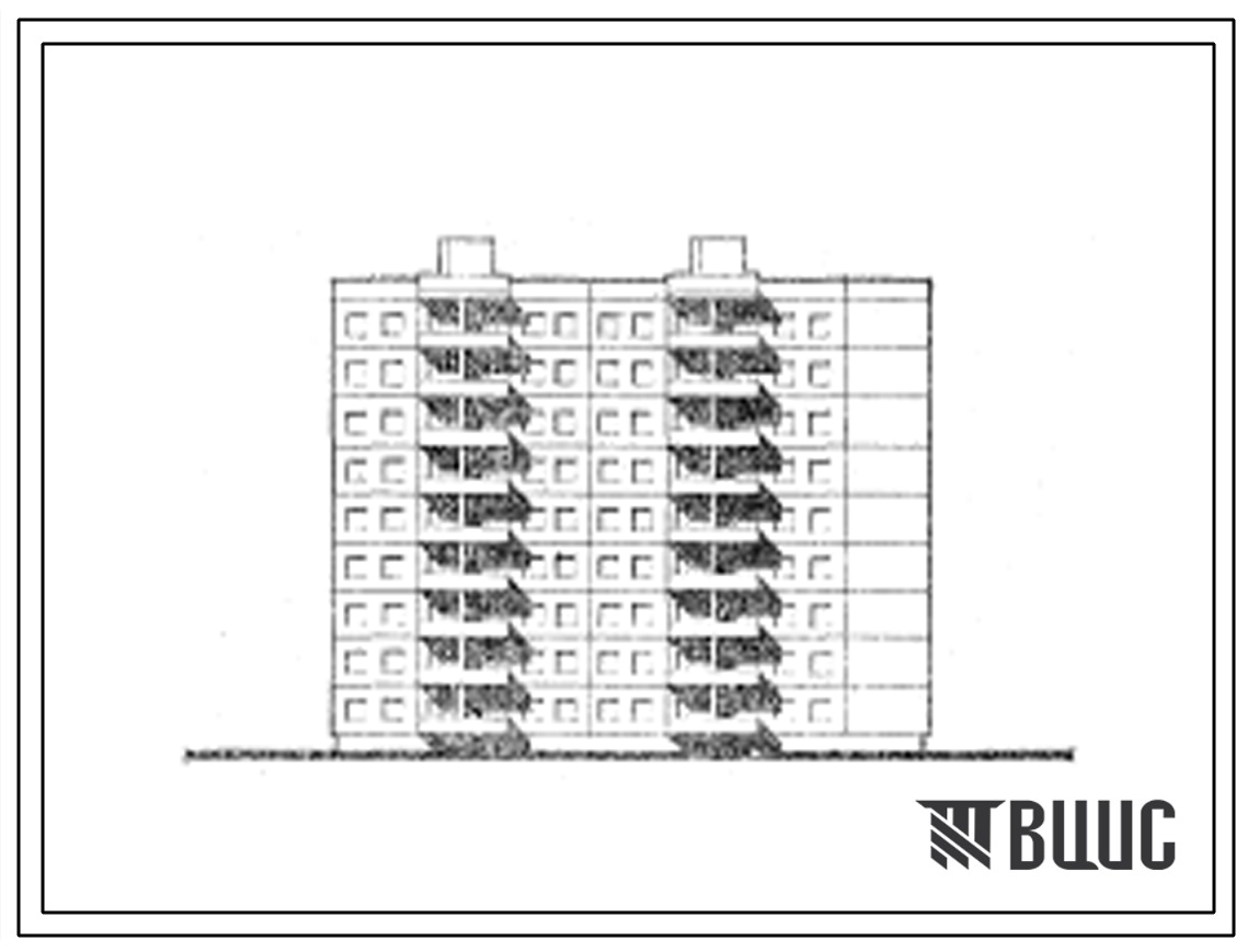 Типовой проект 106-012с Девятиэтажная каркасно-панельная блок-секция торцевая правая на 45 квартир (трехкомнатных3Б-18, четырехкомнатных 4Б-27). Для строительства в 3 климатическом районе сейсмичностью 8 баллов