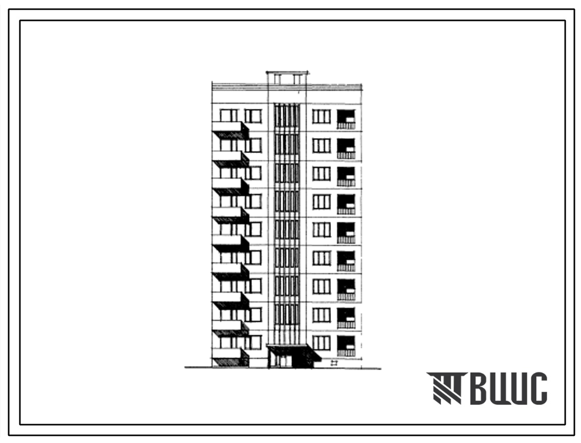 Типовой проект 129-06с/1 Девятиэтажная блок-секция рядовая–торцевая левая на 18 квартир (трехкомнатных 3А-9, 3Б-9). Для строительства в 4 климатическом районе Армянской ССР сейсмичностью 7 и 8 баллов