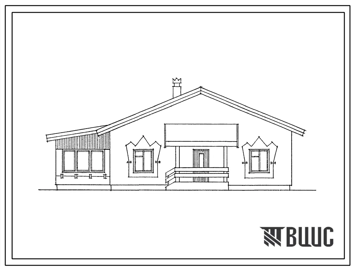 Типовой проект 184-16-113.88 Одноэтажный жилой дом с 3-комнатной квартирой "растущий" в 5-комнатный одноэтажный со стенами из кирпича для индивидуальных застройщиков