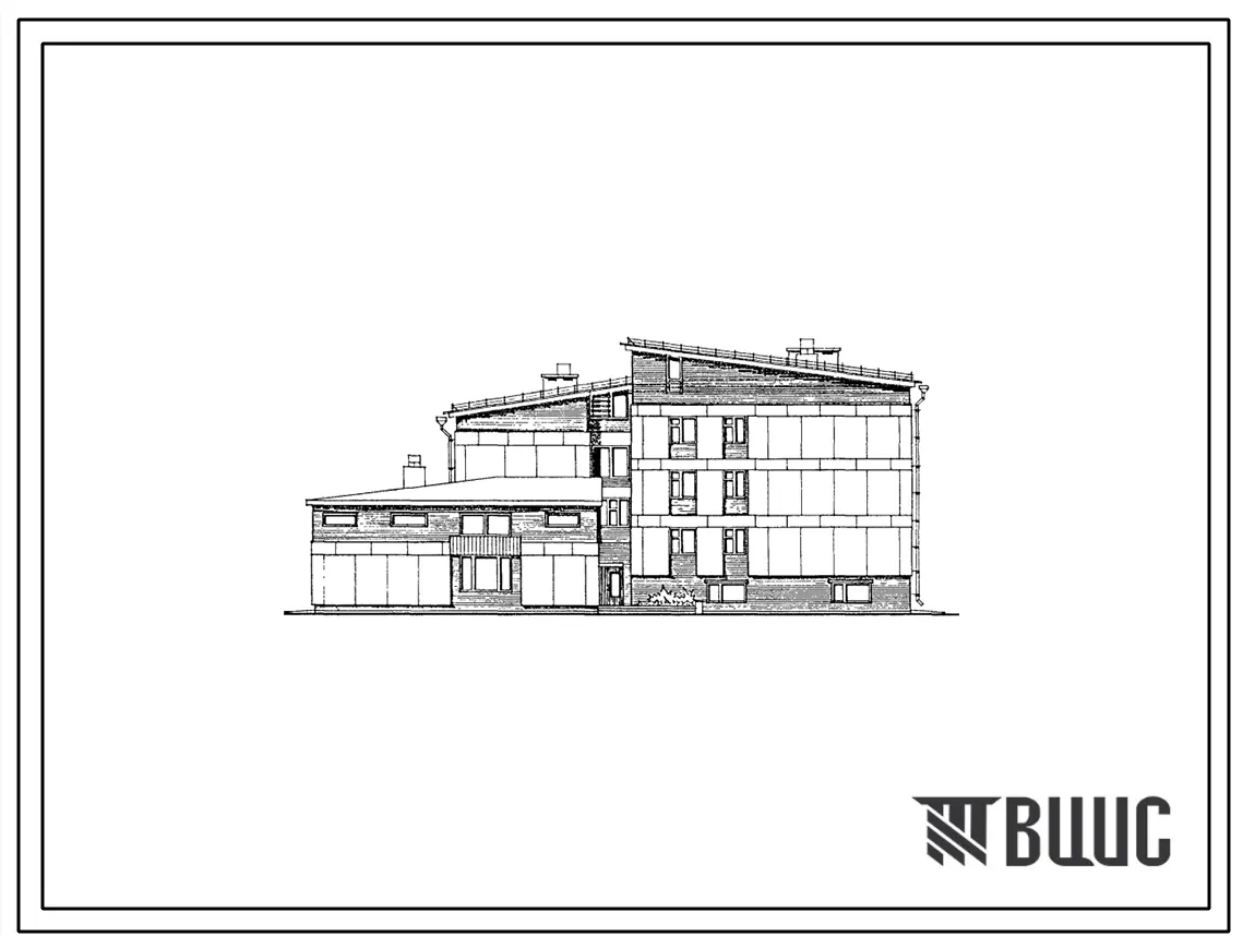 Типовой проект 163-17-133.88 Общежитие на 100 мест для учащихся профессионально-технических и средних специальных учебных заведений (с жилыми комнатами на 2 и 3 чел.). Общая площадь 1527 м2