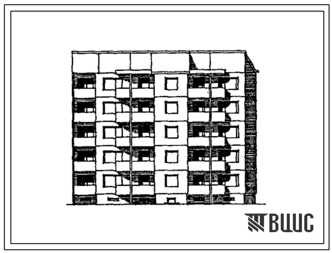 Типовой проект 120-044.13.89 Блок-секция 5-этажная 20-квартирная торцевая правая 1-2-3-3 (для городского строительства в Литовской ССР)