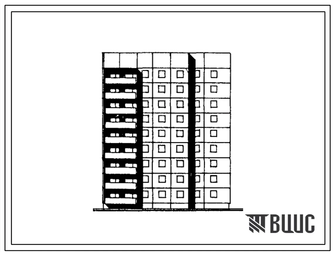 Типовой проект 92.2-038.84 Девятиэтажная блок-секция торцевая правая на 35 квартир. Для строительств в г.Находка