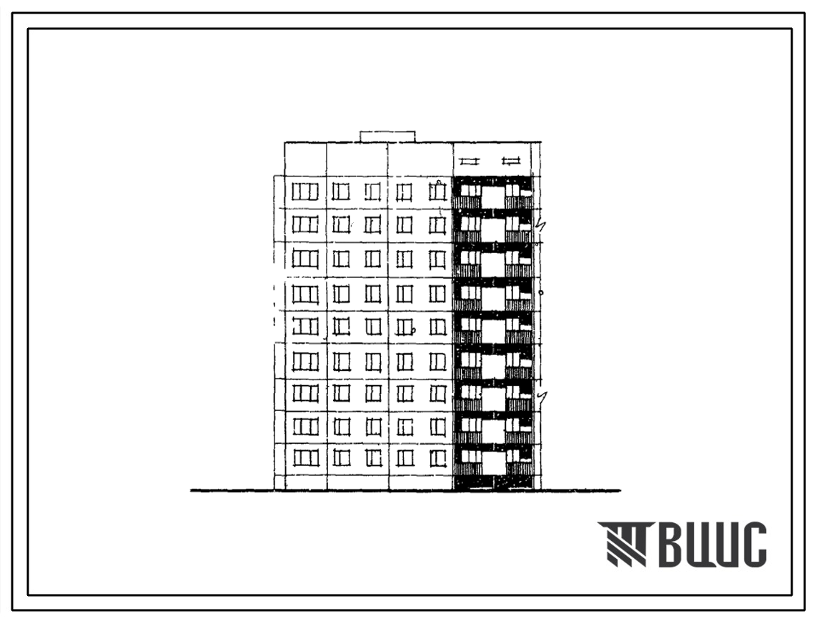 Типовой проект 84-06 9-этажная 36-квартирная торцевая левая блок-секция 1Б.2Б.2Б.3Б (однокомнатных 1Б-9, двухкомнатных 2А-1, двухкомнатных 2Б-18, трехкомнатных 3Б-8) для строительства в 1В климатическом подрайоне, во 2 и 3 климатических районах.