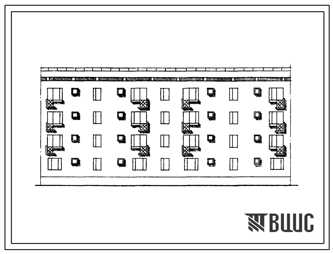 Типовой проект 77-068сп/1 Четырехэтажная блок-секция на 16 квартир (трехкомнатных 3А-8, 3Б-8). Для строительства в 4А климатическом подрайоне Туркменской ССР (г.Красноводск) сейсмичностью 9 баллов и на грунтах 2 типа просадочности