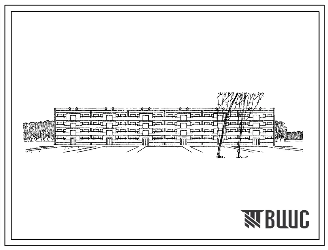 Типовой проект 114-77-3П Шестисекционный четырехэтажный дом на 48 квартир (двухкомнатных-24, трехкомнатных-24). Для строительства в 4 строительно-климатической зоне, на просадочных грунтах 2 типа.