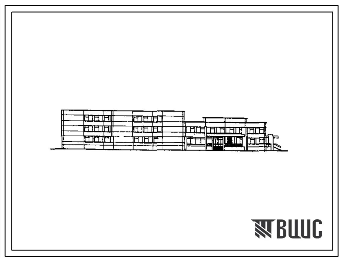 Типовой проект 222-1-467.86 Школа на 13 классов (489-504 учащихся). Здание двух-, трехэтажное. Каркас по серии 1.020-1/83. Стены из однослойных керамзитобетонных панелей по серии 1.030.1-1.