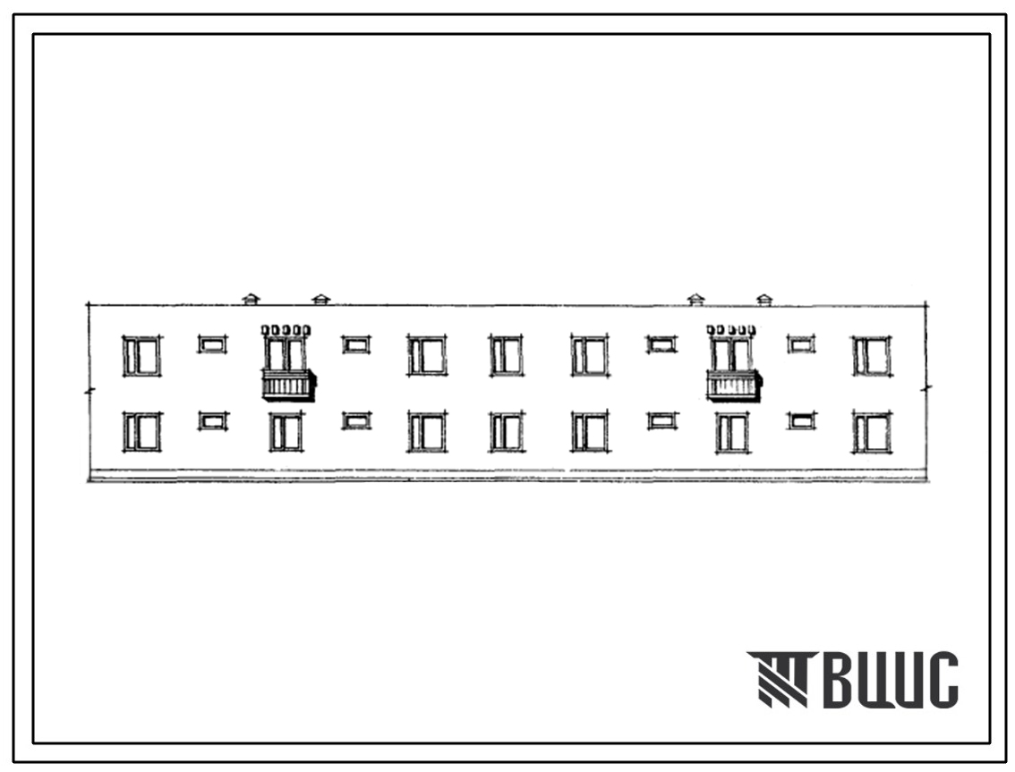 Типовой проект 101-022сп/1 Блок-секция 2-этажного дома рядовая на 8 квартир типа 3Б.3Б - 3Б.3Б