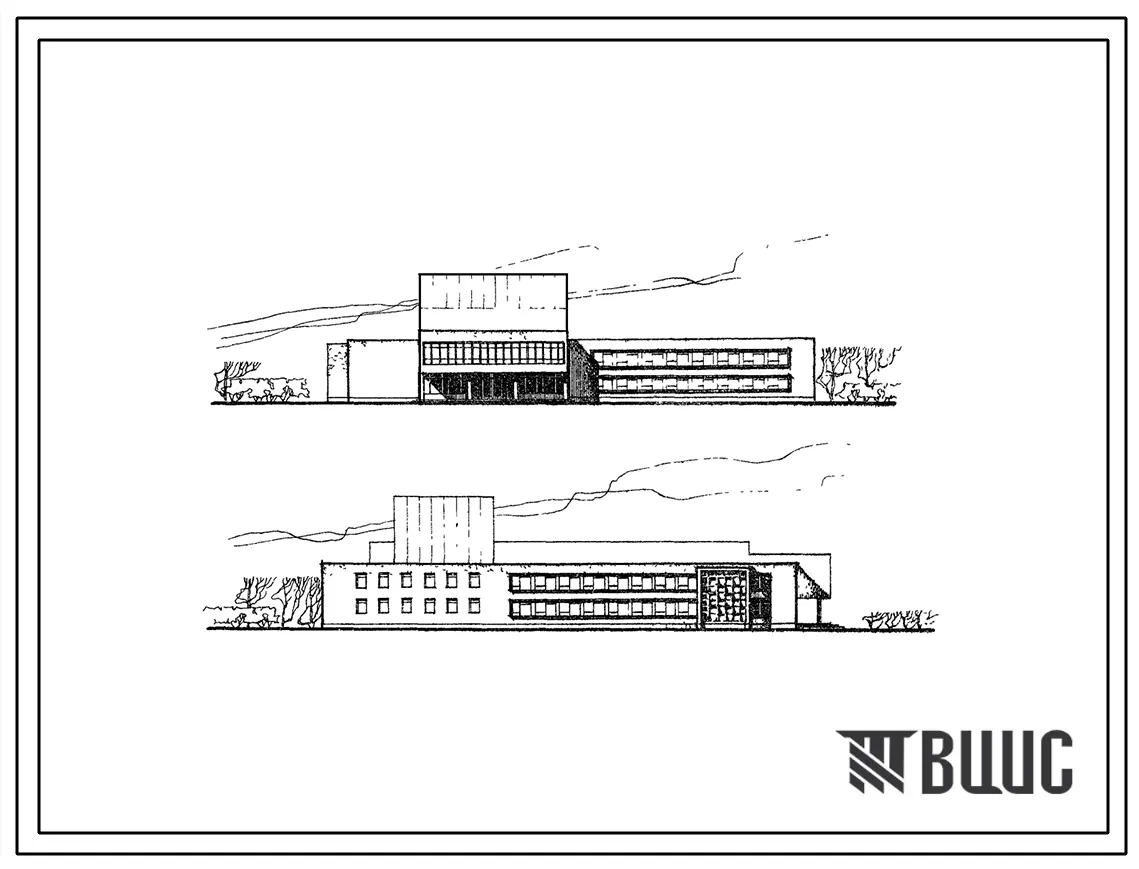 Типовой проект 265-12-66с Сельский дом культуры на 600 мест для строительства в 3Б строительно-климатическом подрайоне, в районах с сейсмичностью 7 баллов.