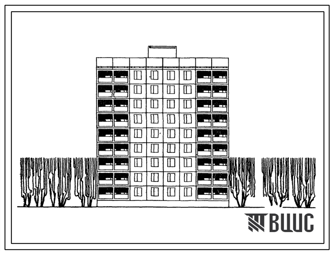 Типовой проект 480А-065 9-этажная блок-секция рядовая торцевая на 36 квартир (двухкомнатных 2Б-18, трехкомнатных 3Б-18) унифицированная для трех инженерно-геологических условий строительства. Для строительства во 2В, 3Б, 3В климатических подрайонах Украин