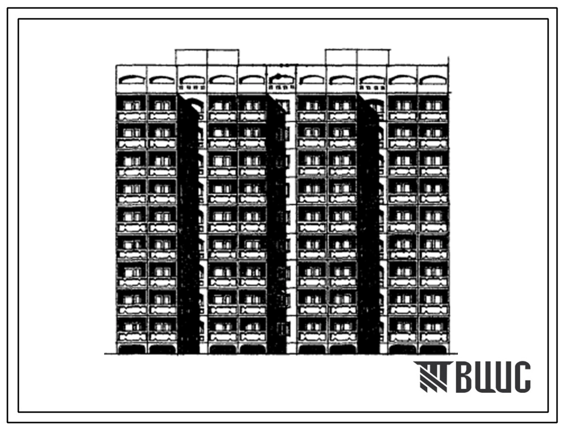 Типовой проект 148-056сп.13.86 Блок-секция 9-этажная 36-квартирная рядовая 4Б-3Б-3Б-4Б (для г. Ташкента)