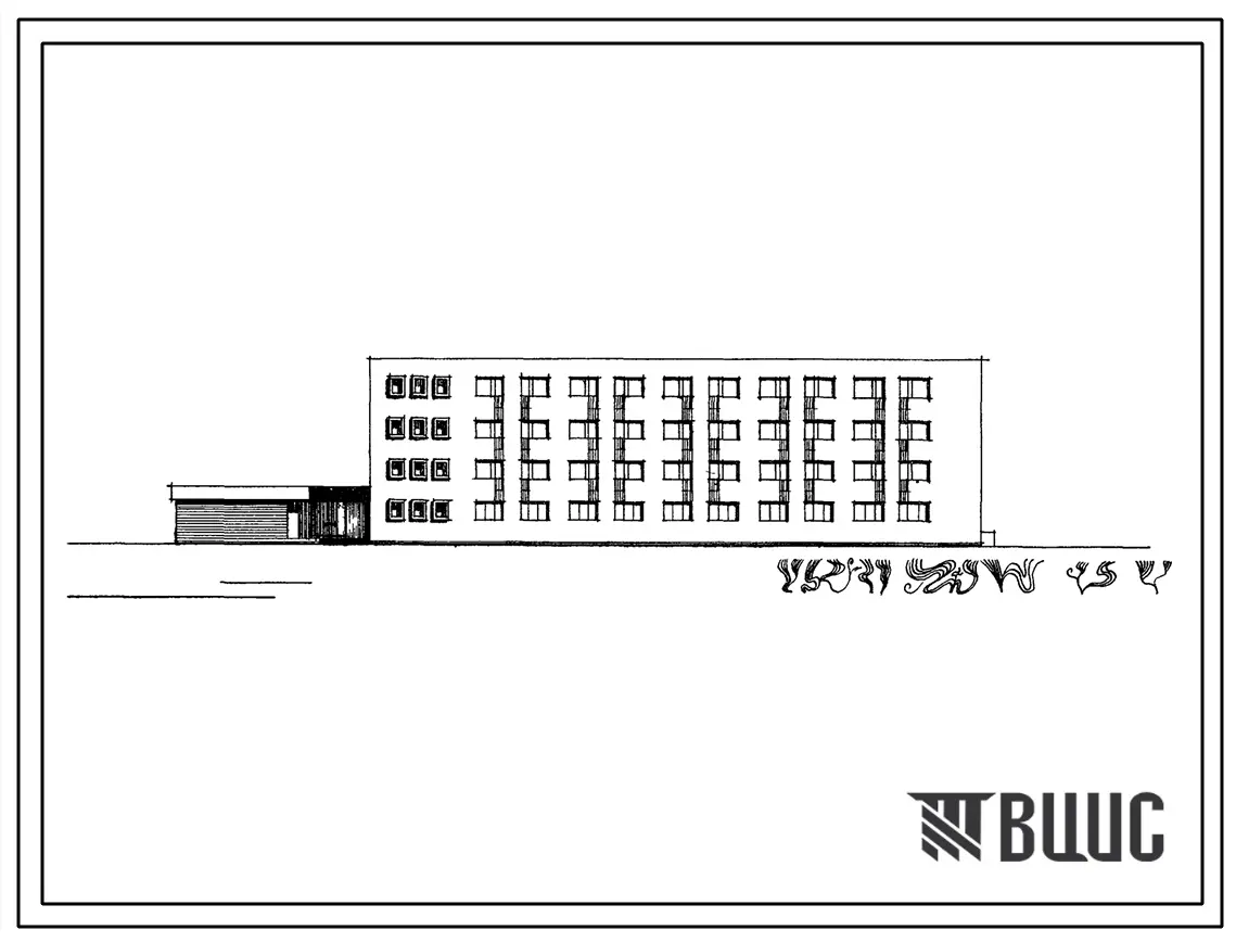 Типовой проект 164-80-38сп 4-этажное общежитие на 200 мест для рабочих, служащих, студентов и учащихся профтехучилищ. Для строительства в районах с сейсмичностью 7 баллов, на грунтах 2 типа просадочности.