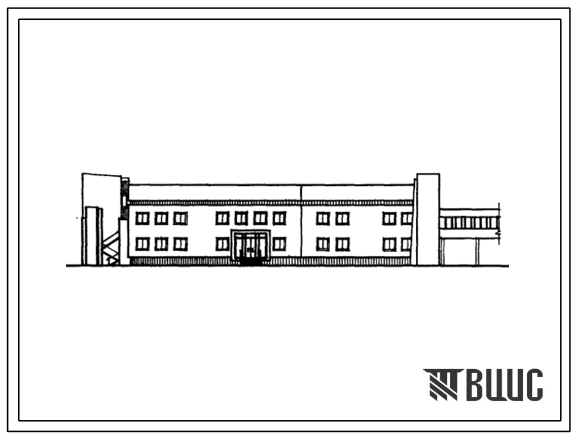 Типовой проект 254-3-27 Радиологический корпус онкологического диспансера на 450 коек с поликлиническим отделением и пансионатом на 120 коек. Здание двухэтажное. Стены из кирпича.