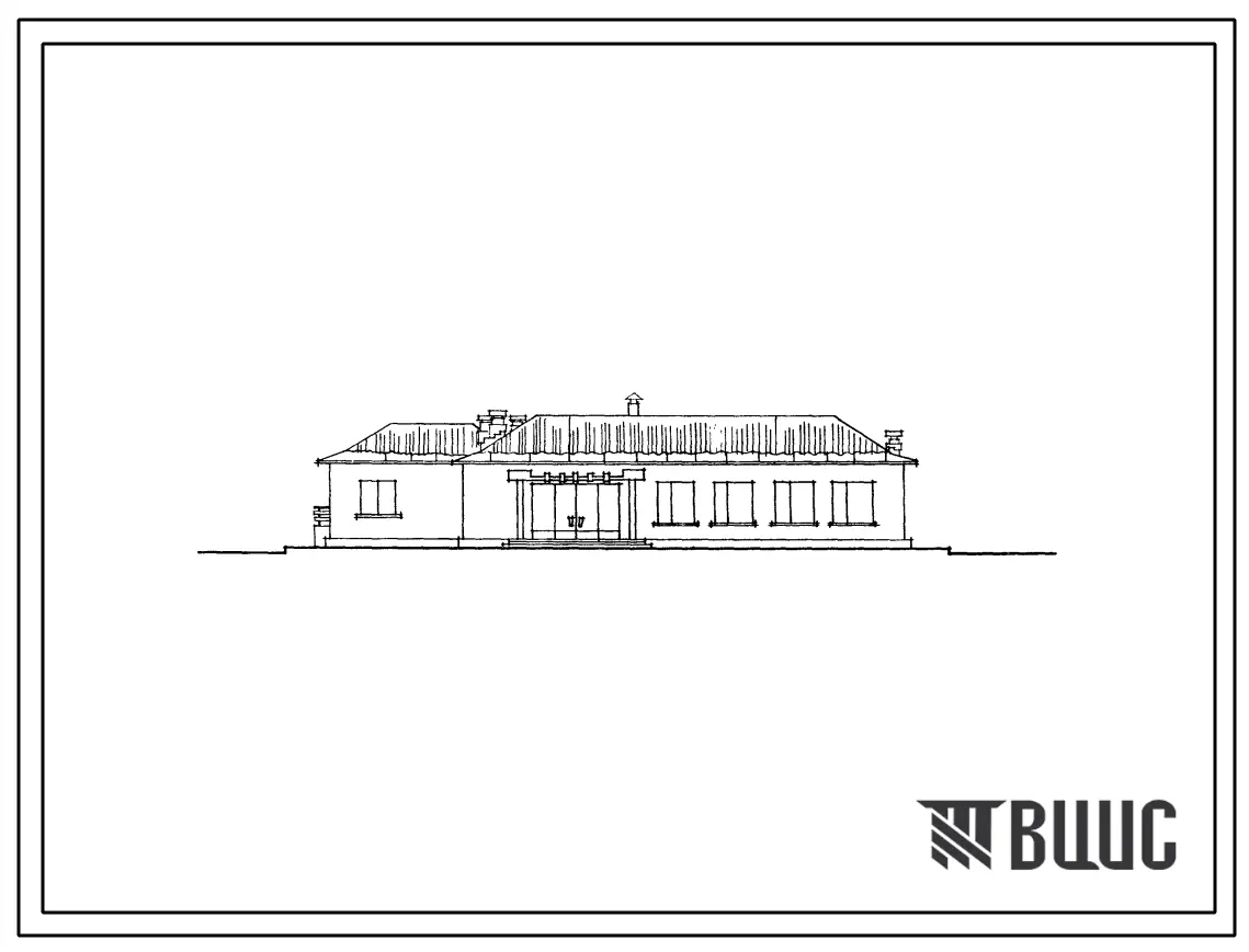 Типовой проект 224-1-301с Начальная школа на 40 учащихся с квартирой для учителя. Для сельского строительства в 3Б, 4Б и 4В климатических подрайонах сейсмичностью 7 и 8 баллов