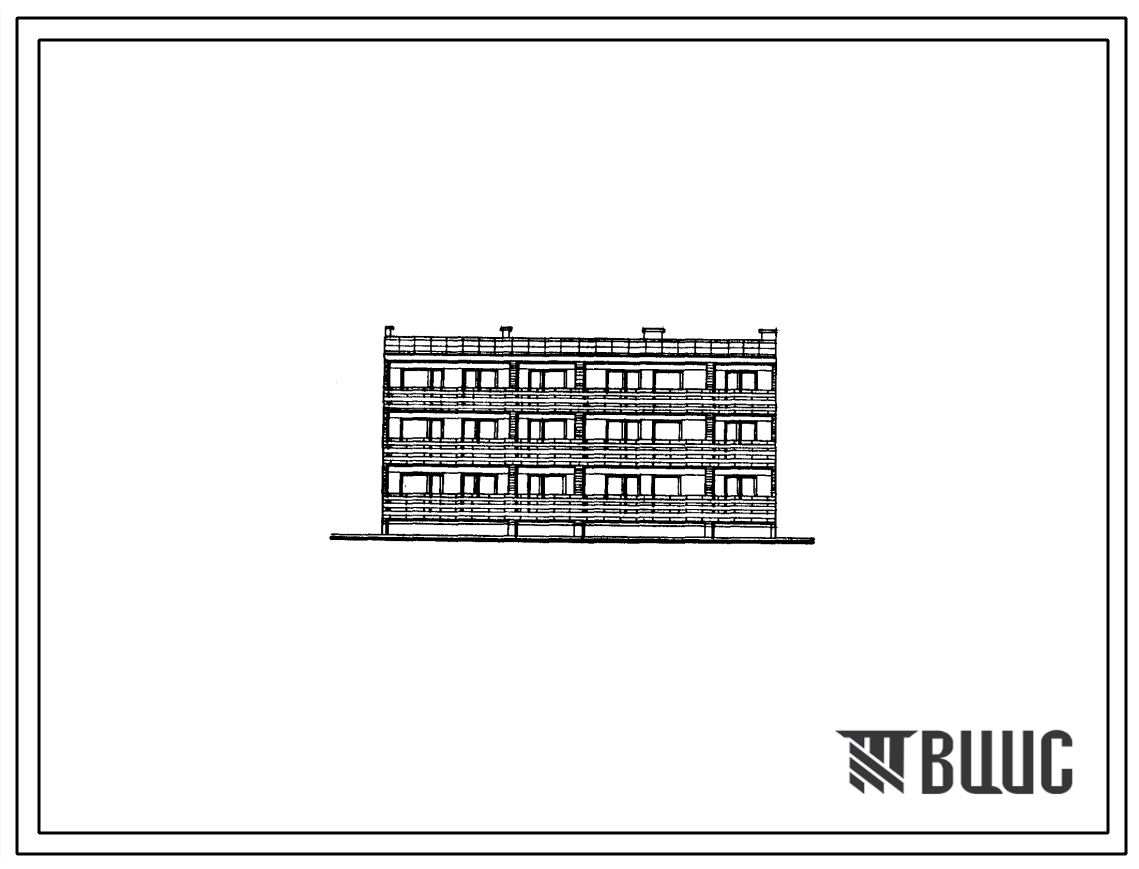 Типовой проект 103-018.13.86 Трехэтажная блок-секция рядовая на 6 квартир.