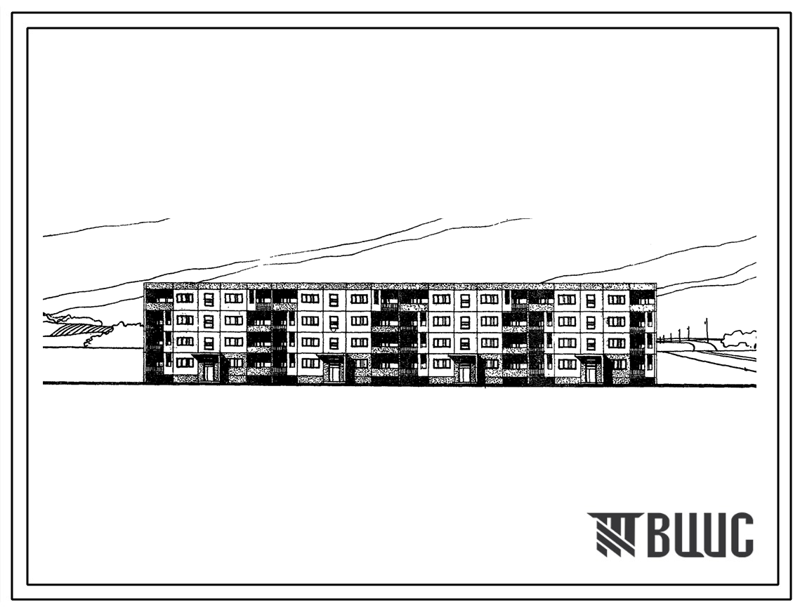 Типовой проект 111-99-23 Четырехэтажный четырехсекционный крупнопанельный жилой дом на 48 квартир (однокомнатных 1А-8, однокомнатных 1Б-8, двухкомнатных 2Б-24, трехкомнатных 2Б-8). Для строительства в 1В климатическом подрайоне, 2 и 3 климатических района