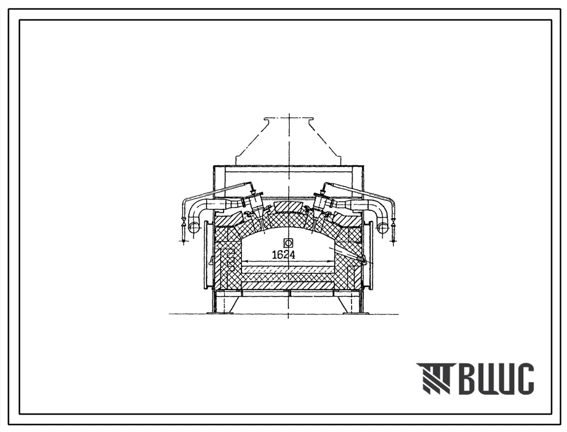 Типовой проект 406-9-273.83 Печь нагревательная щелевая размерами пода 1.6х0,8 м на газе низкого давления
