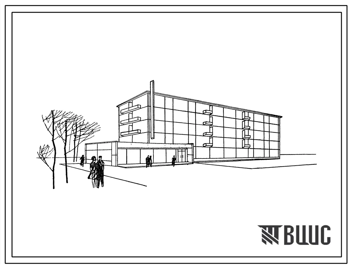 Типовой проект 272-32-1 Встроенно-пристроенные предприятия обслуживания при жилых домах. Блок 1. Пристраиваемая часть (магазин «Булочная-кондитерская» на 8 рабочих мест. Тип 1, магазин «Овощи-фрукты» на 5 рабочих мест. Тип 2, магазин «Электротовары» на 8
