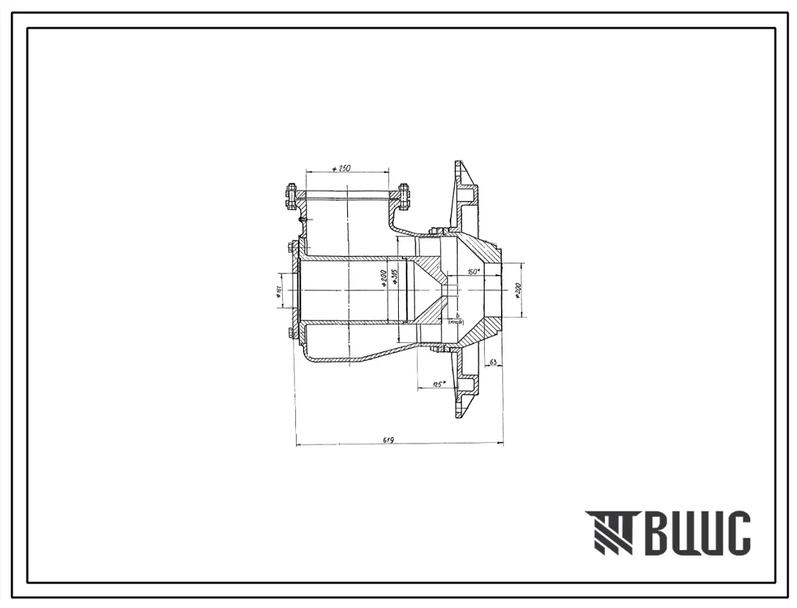 Проект Н6058 Горелка дутьевая унифицированная вихревая для низкокалорийных газов , среднефакельная , производительностью 2,5 Гкал/ч ГДУВ-2,5-Н2