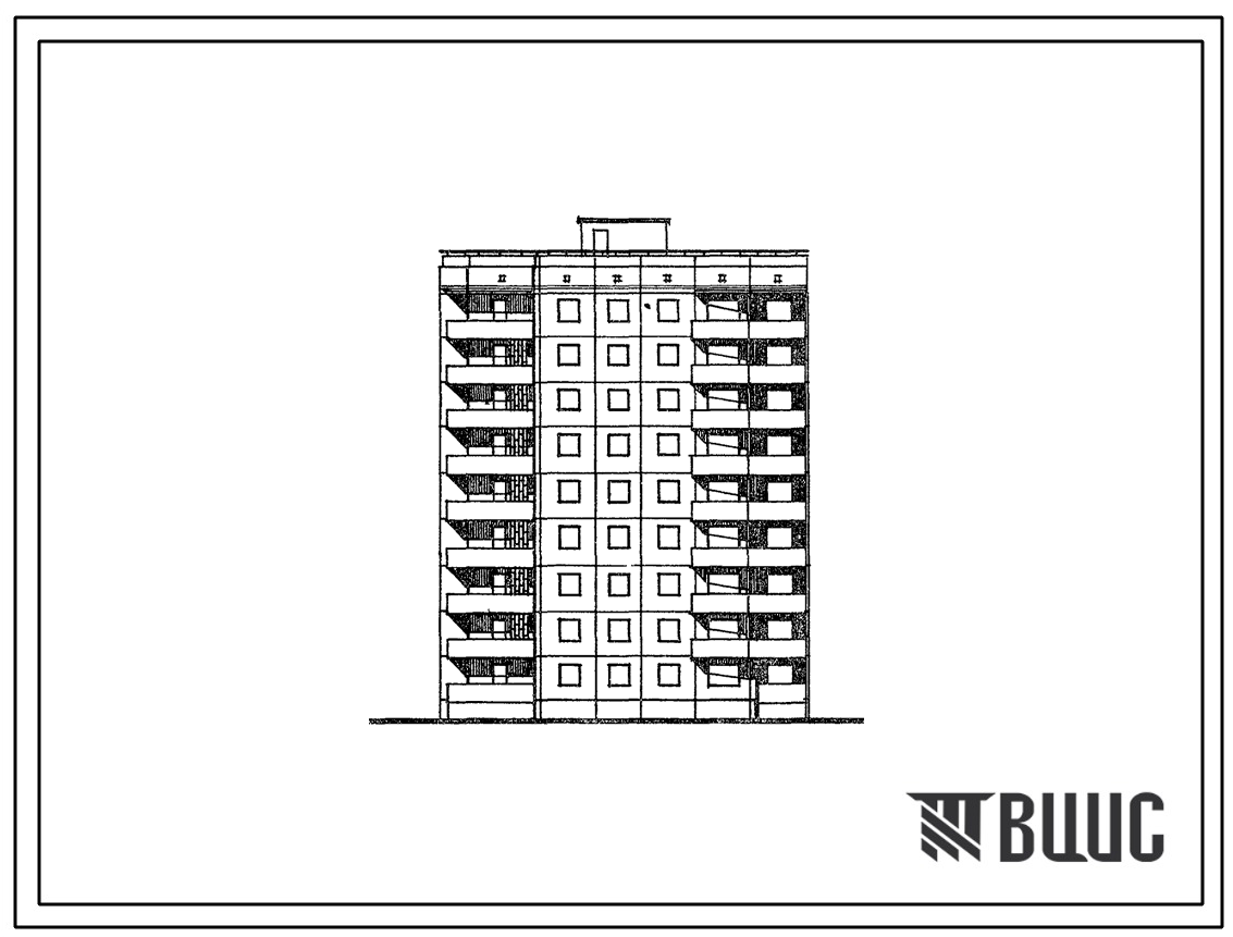 Типовой проект 94-045/1.2 Блок-секция угловая левая 9-этажная 36-квартирная 2Б-3А-3Б-3Б