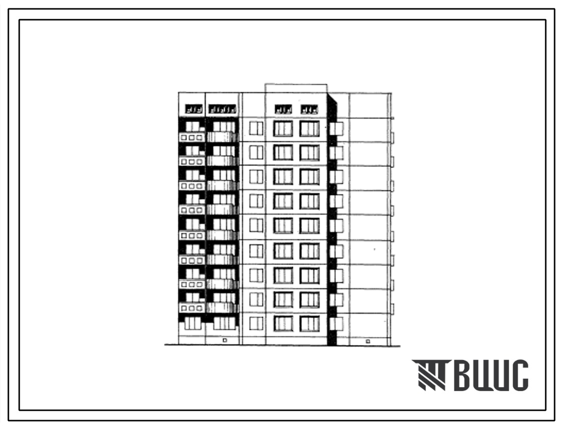 Типовой проект 143-06с Девятиэтажная крупнопанельная торцевая блок-секция на 36 квартир ( однокомнатных 1Б-9; двухкомнатных 2Б-18; трехкомнатных 3Б-9).
