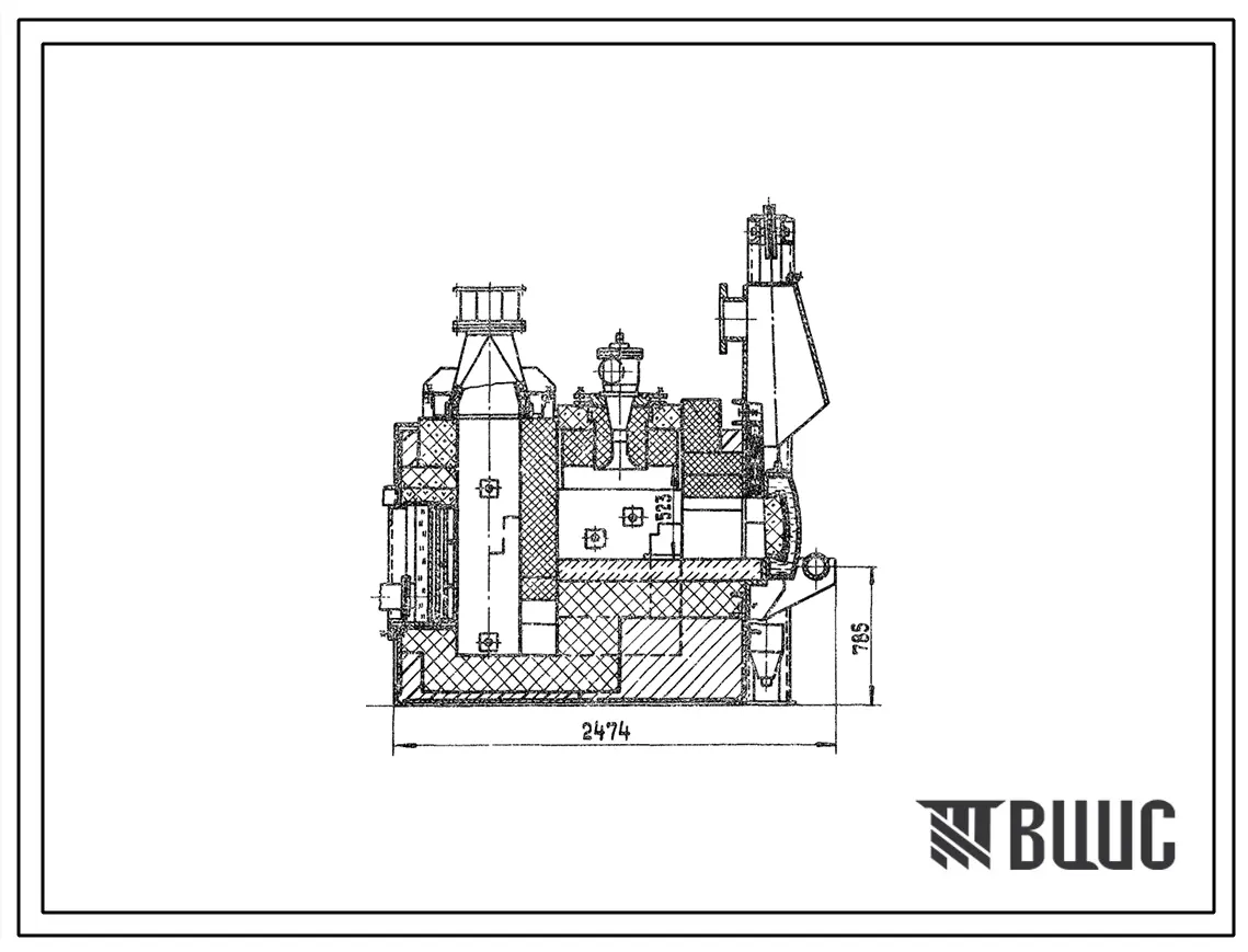 Типовой проект 406-9-278.84 Печь нагревательная камерная размерами пода 0,7 х 0,7 м на газе среднего давления с отводом дыма вверх